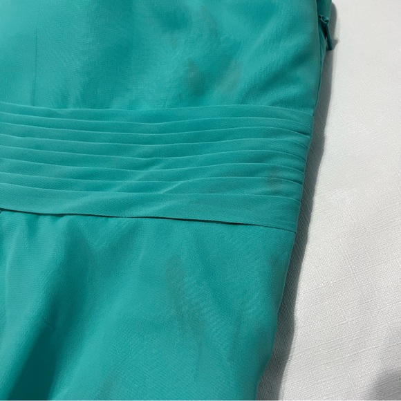 Azazie Aqua One Shoulder Maxi Dress Size C - Custome - Picture 11 of 14